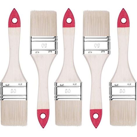 Set de pinceaux plats 5 pièces. Largeur 2 pouce-5 pièces. Set de pinceaux à peindre avec manche en bois. pinceau à peinture 5PCS. série 30. A0200-300520