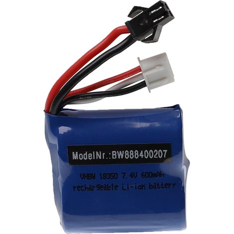 vhbw Batterie compatible avec Skytech H102, H106, H120 modéle RC (600mAh, 7,4V, Li-ion, 40 x 38 x 21 mm)