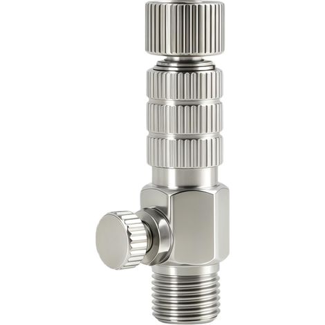 1/8 Inch Airbrush Quick Coupler with Air Flow Regulator, Instant Connection Adapter for Gun and Pipe, Brass Coupler with Auto Cut Off for Airbrush (1/5)