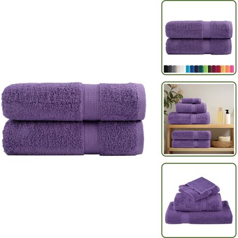 Weiches Handtuch - vidaXL Premium-Duschtücher SOLUND 2 Stk. Lila 70x140 cm 600 g/m² - Maschinenwaschbar (1/5)