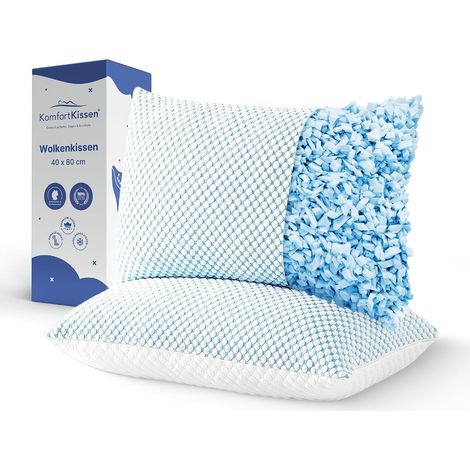 Oreiller Mémoire Forme 70x50 Lot de 2 – Coussin Mémoire de Forme Ergonomique avec Gel Rafraîchissant – Oreiller 70x50 Doux & Respirant pour Dormir sur Dos, Côté & Ventre – Pillows for Sleeping (1/5)