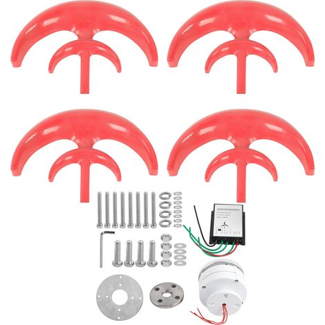 Éolienne 4 pales lanterne axe vertical 1200W 24V Générateur électrique Kit complet pour production d'énergie domestique (1/5)