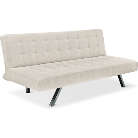 EVERGREENWEB - Divano Letto Clic Clac in Tessuto colore Beige. Divano Letto 3 posti dal Design Moderno, Prontoletto pratico e comodo con materasso in Foam - Modello SCARLETT (1/3)