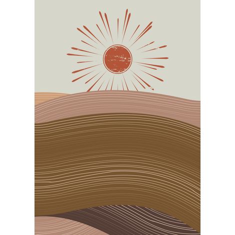 Papier peint panoramique - Paysage Boho - 130 cm x 184 cm (1/2)