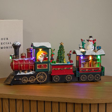 34cm Choo Choo Snow Scene Christmas Train with LEDs, Music & Timer (1/5)