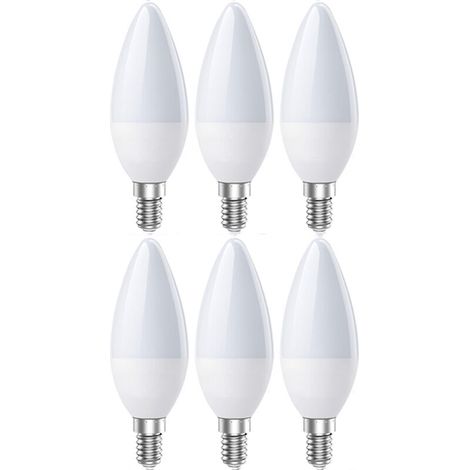 E14 LED-Lampen, E14 Kerzenlampe, Kaltweiß 6500K, 5W 600 Lumen, entspricht 60W Halogenlampen, 200° Abstrahlwinkel, nicht dimmbar, 6er-Pack [Energieklasse 2]