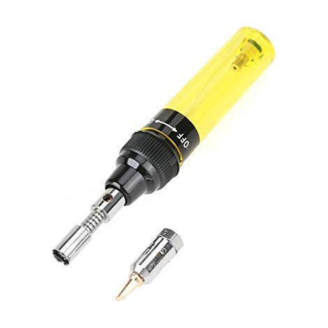 Fer à souder au gaz butane, pistolet-stylo de soudage de précision, outil pour électronique, instruments et circuits (Jaune)