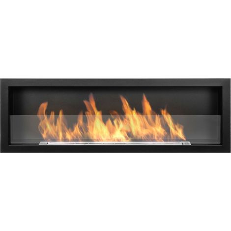 Cheminée au bioéthanol encastrable murale 120 cm, S-LINE 3D (120 × 40) avec vitre. (1/5)