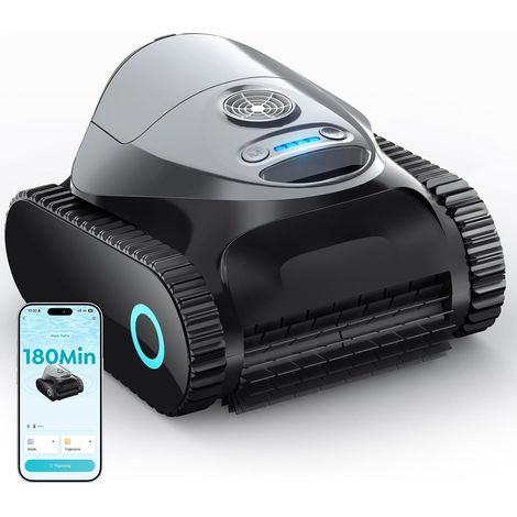 C1 Robot Swimming Pool Bottom and Walls, Water Line, Double Filter, Wireless Pool Robot, 7 Modes, 180 Min Autonomy, Powerful Vacuum Cleaner for Pools up to 150 m², Grey (1/5)