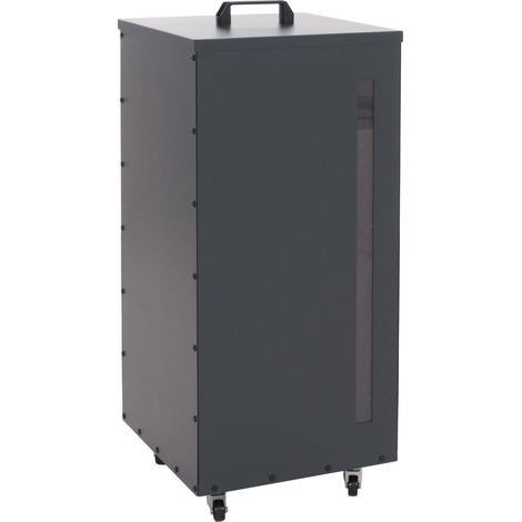 [NEUWERTIG] Pelletbehälter HHG-245, Pelletbox, Aufbewahrungsbox für z.B. Tierfutter, Sichtfenster Rollen 86x36x36cm anthrazit (1/5)