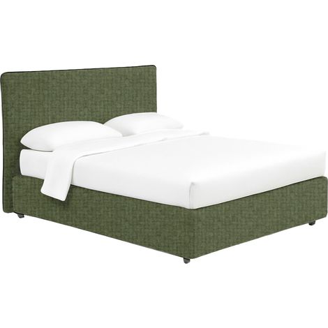 Letto Singolo Staines, Sfoderabile, Contenitore Made in Italy, Verde