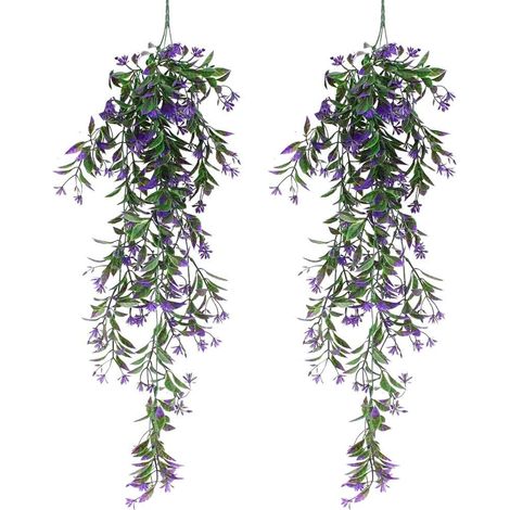 piezas de plantas de hiedra artificial guirnalda de hojas de plástico falsas para decoración del hogar u oficina (morado) (1/5)