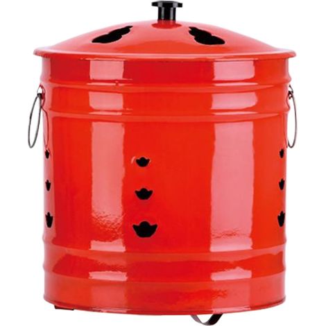 Pot en papier à brûler – 26 cm, tonneau en métal pour feu, conception de poignée de sécurité, conteneur durable résistant aux étincelles qui prend en charge la combustion des déchets en plein air