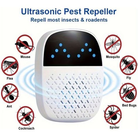 1 paquet d'insectifuge électronique à ultrasons pour l'intérieur contre les moustiques, les souris et autres insectes (1/4)
