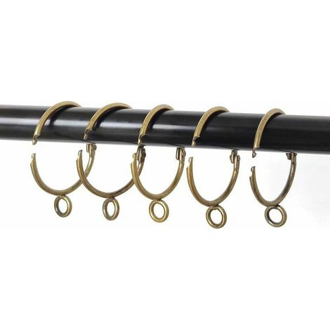 20 Pack Bronze Shower Curtain Rings with 1.5 Diameter Brass Openable Grommets for Fixed Rod, Anti-Rust - Easy to Open and Close (1/5)