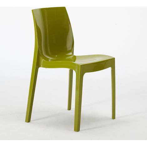 Sedie per cucina e bar Ice Grand Soleil in polipropilene impilabile - Verde 2
