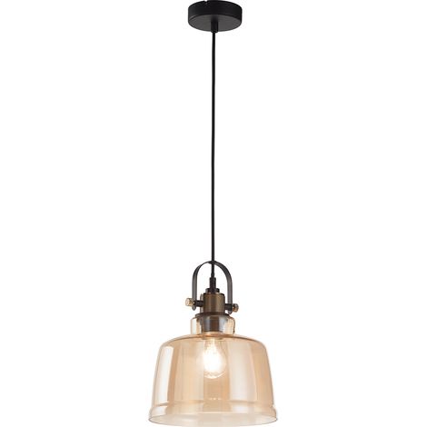 Suspension en verre ambré, design moderne et élégant, diamètre 23 cm, culot E27, réglable en hauteur jusqu'à 150 cm - Marque Perenz par Perenz
