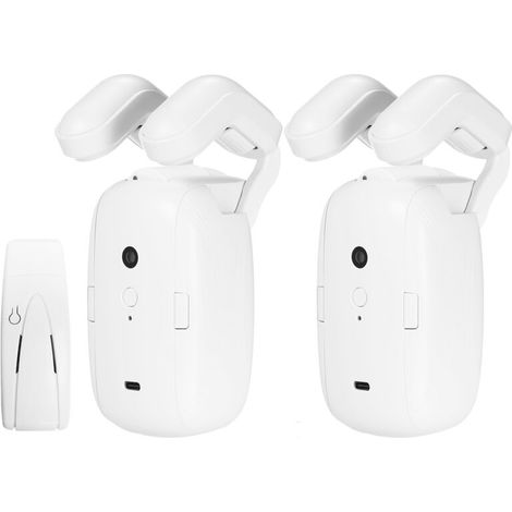 Lot de 2 moteurs de rideaux intelligents avec commande vocale WiFi et Bluetooth, robot de rideaux électriques, contrôle via application et minuterie, compatibles avec les tringles romaines. (1/5)