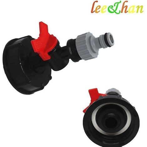 Robinet pour réservoir IBC de 1000 litres, adaptateur S60x6 et 3/4 (1 pièce) (robinet uniquement) (1/2)