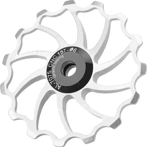 Galet de guidage de dérailleur arrière MEIJUN 15 dents à roulement céramique pour VTT pliants, argent (1/5)