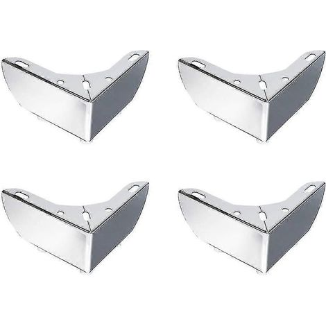 Ensemble de 4 pieds de meubles, pieds de canapé en métal de 5 cm, argentés, pieds de table basse remplaçables (1/5)