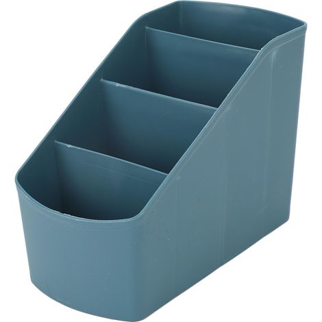 Organiseur de bureau bleu foncé en polypropylène résistant, 4 compartiments, support de rangement de bureau largement utilisé pour les clés. (1/5)