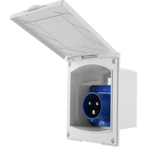 Prise encastrée extérieure 16 A 220 A pour camping-car, étanche et résistante aux UV, IP44, convient pour caravane, camping-car, remorque, camion, voiture (1/4)