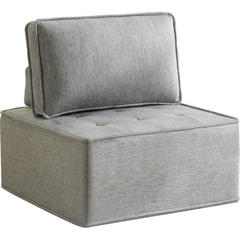 Canapé modulable 1 place gris clair, compact et flexible pour petit salon, chambre ou chambre d'amis, confort moelleux, assise légère - CHICFURN (1/5)