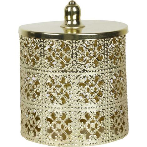 Boîte Déco en Métal "Ajourée" 14cm Doré (1/3)