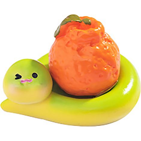 Adorno Nuevo Paisaje Miniatura Resina Bonsái Decoración DIY Oficina Coche Serpiente de la Suerte Año Nuevo con Naranja (1/5)
