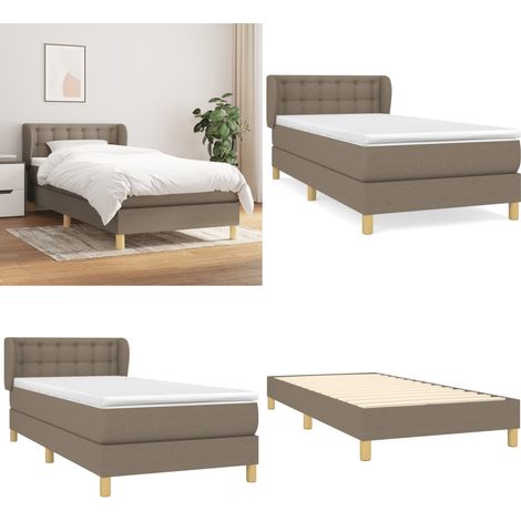 Boxspringbett mit Matratze Taupe 100x200 cm Stoff - Boxspringbett - Doppelbett - Bettenrahmen - Lattenrost - Massivholzbette - Home & Living (1/5)