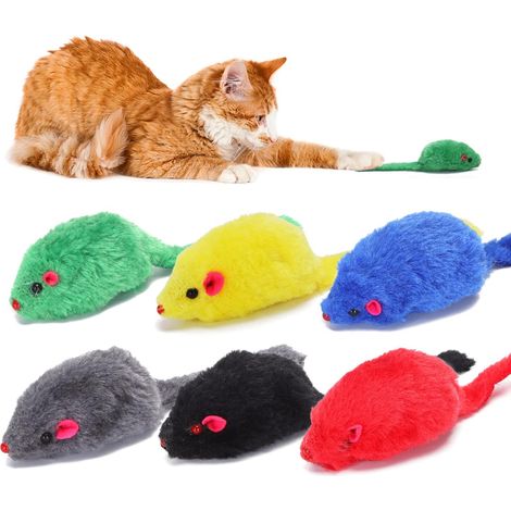 Cat Mouse Toy,Set of 6,Realistic Chewing Teeth Cleaning Toy, Simulation Mouse Toy for Cats and Dogs, Variety of Colors. (1/5)