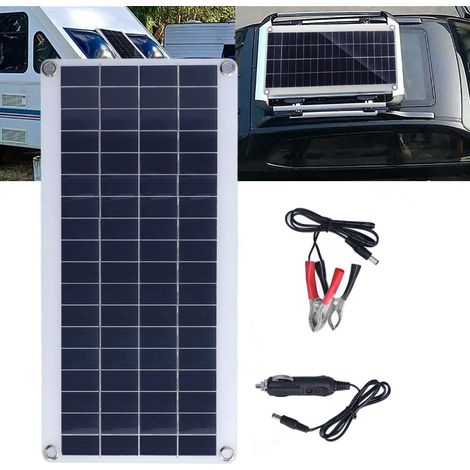 Kit Solaire Flexible 8W Monocristallin Portable pour Bateau Camping-car Maison