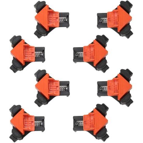 Abrazadera angular de 90 grados para carpintería, juego de 8 abrazaderas angulares giratorias y ajustables de ABS para taladrar, fabricar muebles, marcos de fotos y proyectos de manualidades. (1/5)