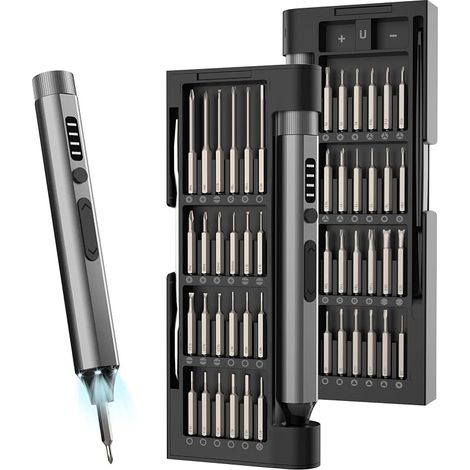 Mini Electric Screwdriver, 48 Magnetic Bits Repair Tool Kit for Laptop Drone Game Console Camera Glasses Watches Toys (1/5)