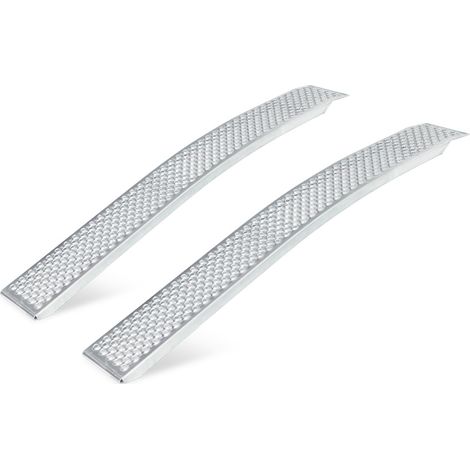 BRB Paire de rampes de chargement courbées en aluminium - 1500 x 200 mm - Charge maximale : 400 kg/paire (1/3)