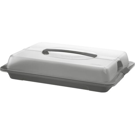 Rotho Kuchentransportbox John medium 44 x 30 cm grau Tortenbox (1/3)