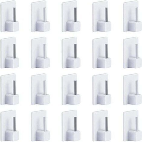 20 pcs Rideaux Crochets Adhésifs pour Tringle Rideau Crochet Autocollant Accroche Rideau Sans Percage 1928mm (1/4)