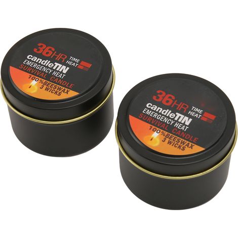 Bougies de secours, cire d'abeille longue durée 36 heures avec 3 mèches, parfumées, adaptées à la maison/au camping/à la pêche, paquet de 2. (1/5)