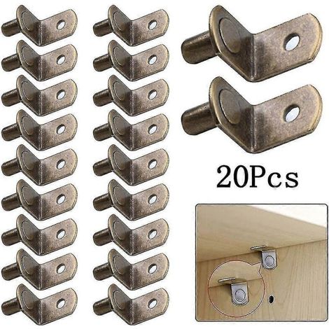 20 shelf brackets with 6mm L-shaped fixings for cabinets, wardrobes and furniture - P-AquaForge wall shelf brackets (1/5)