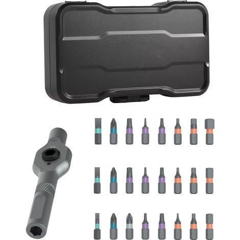 Tournevis à cliquet aimanté 24 en 1 multifonction 58 dents CW CCW kit de visserie pour réparation entretien (1/5)