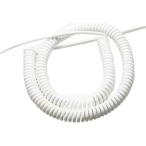 Câble d'alimentation extensible blanc 3 conducteurs, 15AWG 5M prise électrique en spirale pour bureau et domicile, fil prolongateur robuste (1/2)