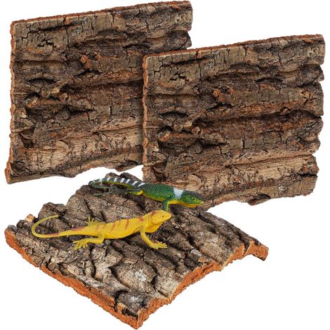 4 Pcs Cork Bark Background, Vivarium Background, for Reptile Tank Decor, Natural Climbing Wall Accessory for Gecko Lizard Bearded Dragon Habitat (1/5)