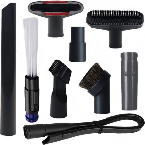 Juego de 9 piezas (3 configuraciones) adecuado para la aspiradora Philips Midea, succión plana, cabezal de cepillo redondo, accesorios universales de 32/35 mm (1/4)