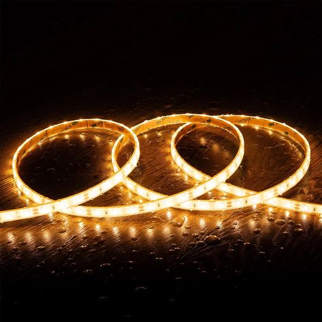 Bobina 5m Striscia LED 12V SMD 60 LED/m 5W/m 500lm/m SILICONE FLEX Larga 10mm IP68 Taglio 5cm Sommergibile 2700K Bianco Caldo (1/4)