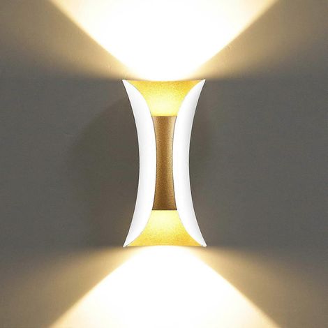 Applique murale LED moderne et créative 10 W, étanche IP65, en aluminium, pour intérieur et extérieur (chambre, salon, salle de bain), finition platine. (1/5)