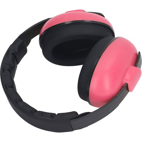 Casque antibruit industriel, protection auditive NRR 31 dB, casque portable pour l'apprentissage et le tir, rouge rose