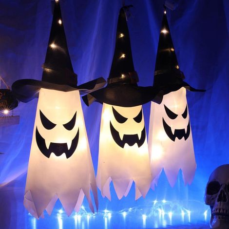 Guirlandes lumineuses de sorcière pour Halloween - Décoration extérieure parfaite pour les arbres et les jardins - Lot de 3 (1/4)