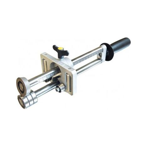 Jouanel – Plieuse à main simple colonne 2 rouleaux de guidage – Pliage jusqu'à 200 mm – Corps alu usiné – Galet incliné 10° pour pliage sans marquage