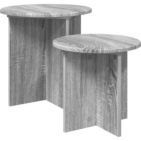 Beistelltisch-Set 2 pcs Graues Sonoma Holzwerkstoff vidaXL